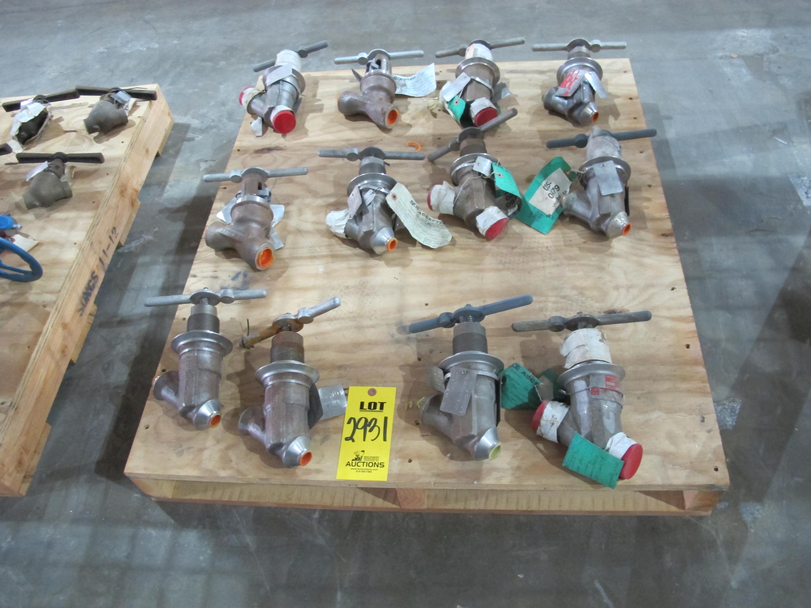 LOT PALLET W/ (12) ASSORTED VALVES (W-51) LOADING & HANDLING FEE $15-